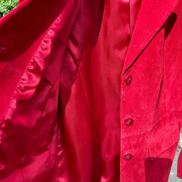Dennis Basso Washable Suede Leather Jacket Size S. RED - Picture 5 of 9